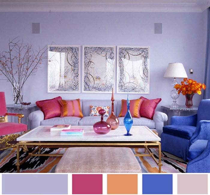 Color combination in the living room interior